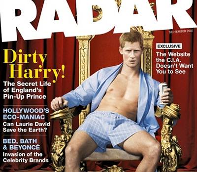 Princ Harry na titulní stránce magazínu Radar